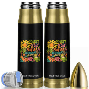 Schools Out Forever Retirement 2026 Bullet Tumbler Retired Teacher Gifts Vintage Flower Graphic TS10 Black Print Your Wear