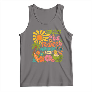 Schools Out Forever Retirement 2026 Tank Top Retired Teacher Gifts Vintage Flower Graphic TS10 Deep Heather Print Your Wear