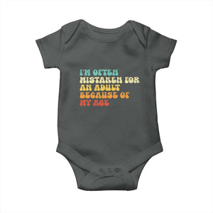Im Often Mistaken For An Adult Because Of My Age Baby Onesie Sarcastic Quote Funny Saying Old Guys Birthday Gifts