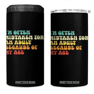 Im Often Mistaken For An Adult Because Of My Age 4 in 1 Can Cooler Tumbler Sarcastic Quote Funny Saying Old Guys Birthday Gifts