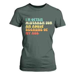 Im Often Mistaken For An Adult Because Of My Age T Shirt For Women Sarcastic Quote Funny Saying Old Guys Birthday Gifts