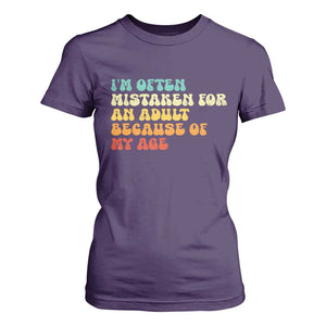 Im Often Mistaken For An Adult Because Of My Age T Shirt For Women Sarcastic Quote Funny Saying Old Guys Birthday Gifts