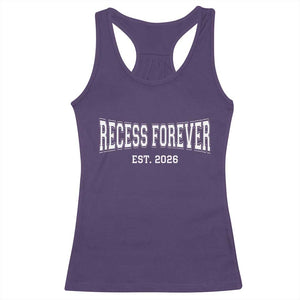 Retired Teacher Racerback Tank Top Retro Varsity Vintage Recess Forever Retirement 2026 TS10 Purple Print Your Wear