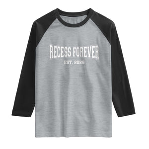 Retired Teacher Raglan Shirt Retro Varsity Vintage Recess Forever Retirement 2026 TS10 Heather Gray Black Print Your Wear