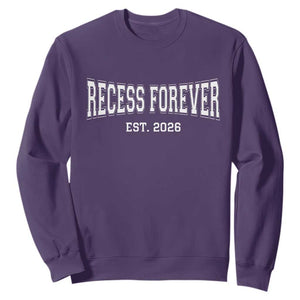 Retired Teacher Sweatshirt Retro Varsity Vintage Recess Forever Retirement 2026 TS10 Purple Print Your Wear