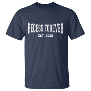 Retired Teacher T Shirt Retro Varsity Vintage Recess Forever Retirement 2026 TS10 Navy Print Your Wear