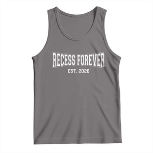 Retired Teacher Tank Top Retro Varsity Vintage Recess Forever Retirement 2026 TS10 Deep Heather Print Your Wear