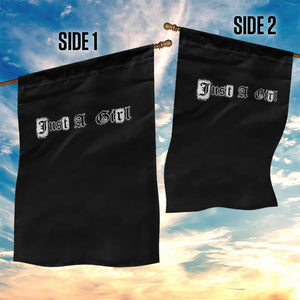 Just A Girl Garden Flag Gothic Blackletter Typography Design TS10 Print Your Wear