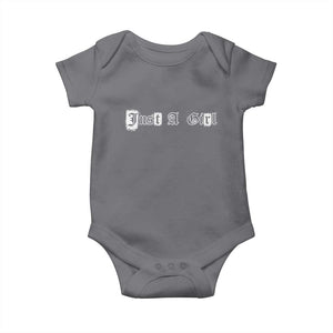 Just A Girl Baby Onesie Gothic Blackletter Typography Design TS10 Charcoal Print Your Wear