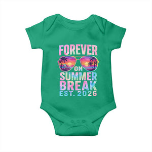 Retired Teacher Baby Onesie Forever On Summer Break Retirement 2026 TS10 Irish Green Print Your Wear