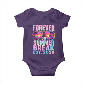 Retired Teacher Baby Onesie Forever On Summer Break Retirement 2026 TS10 Purple Print Your Wear