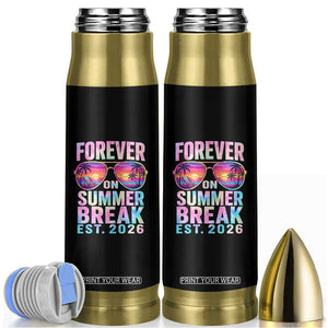 Retired Teacher Bullet Tumbler Forever On Summer Break Retirement 2026 TS10 Black Print Your Wear