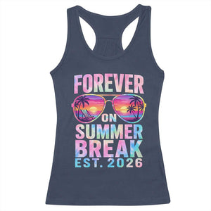 Retired Teacher Racerback Tank Top Forever On Summer Break Retirement 2026 TS10 Navy Print Your Wear