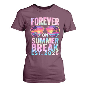 Retired Teacher T Shirt For Women Forever On Summer Break Retirement 2026 TS10 Maroon Print Your Wear