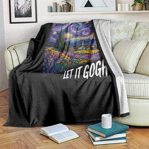 Let it Gogh Funny Vincent Van Gogh Starry Night Throw Blanket