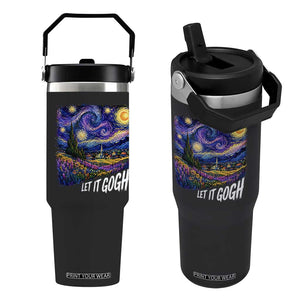 Let it Gogh Funny Vincent Van Gogh Starry Night Flip Straw Tumbler