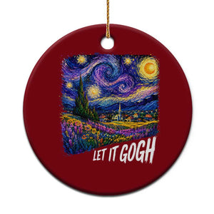 Let it Gogh Funny Vincent Van Gogh Starry Night Ceramic Ornament
