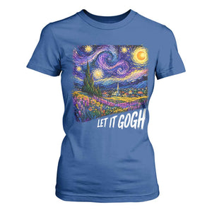 Let it Gogh Funny Vincent Van Gogh Starry Night T Shirt For Women