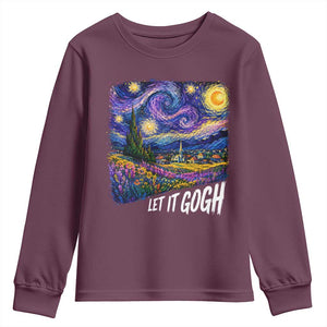 Let it Gogh Funny Vincent Van Gogh Starry Night Youth Sweatshirt