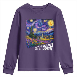Let it Gogh Funny Vincent Van Gogh Starry Night Youth Sweatshirt
