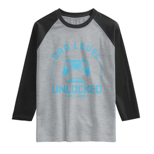 Promoted to Dad 2026 Raglan Shirt New Dad Gifts for First Time Daddy Fathers Day TS10 Heather Gray Black Print Your Wear