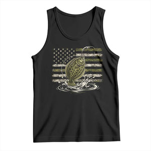 Flounder Fishing Camouflage American Flag Tank Top Patriotic Flatfish Angler Gift Saltwater Fishing Lovers
