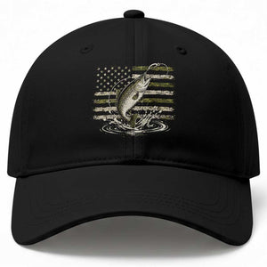Camouflage American Flag Trout Fishing Baseball Cap Patriotic Saltwater Angler Gift Sea Fishing Lovers