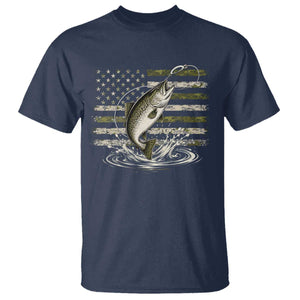 Camouflage American Flag Trout Fishing T Shirt Patriotic Saltwater Angler Gift Sea Fishing Lovers