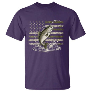 Camouflage American Flag Trout Fishing T Shirt Patriotic Saltwater Angler Gift Sea Fishing Lovers