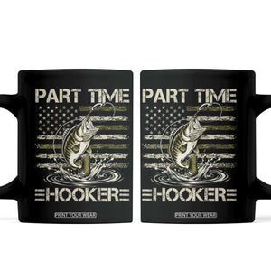 Part Time Hooker Coffee Mug Retro Funny Fishing Camouflage Camo US Flag