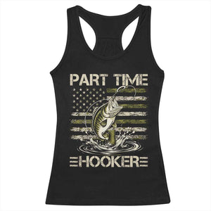Part Time Hooker Racerback Tank Top Retro Funny Fishing Camouflage Camo US Flag