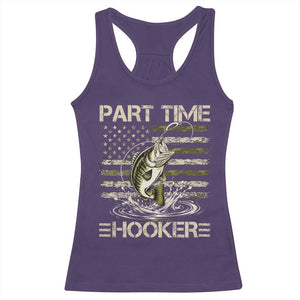 Part Time Hooker Racerback Tank Top Retro Funny Fishing Camouflage Camo US Flag