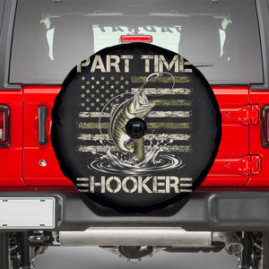 Part Time Hooker Spare Tire Cover Retro Funny Fishing Camouflage Camo US Flag