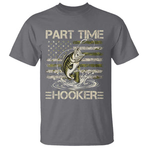 Part Time Hooker T Shirt Retro Funny Fishing Camouflage Camo US Flag