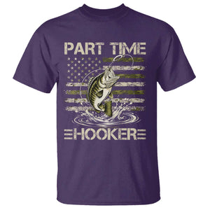 Part Time Hooker T Shirt Retro Funny Fishing Camouflage Camo US Flag