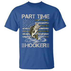 Part Time Hooker T Shirt Retro Funny Fishing Camouflage Camo US Flag