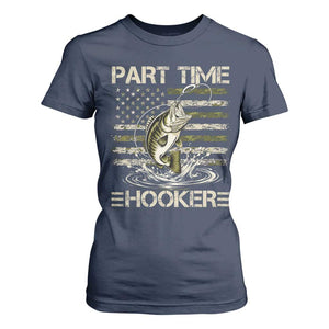 Part Time Hooker T Shirt For Women Retro Funny Fishing Camouflage Camo US Flag