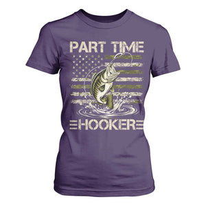 Part Time Hooker T Shirt For Women Retro Funny Fishing Camouflage Camo US Flag
