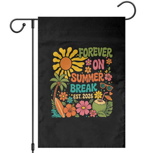 Retired Teacher Gift Garden Flag Forever On Summer Break Retirement 2026 Vintage Flower Graphic TS10 Black Print Your Wear