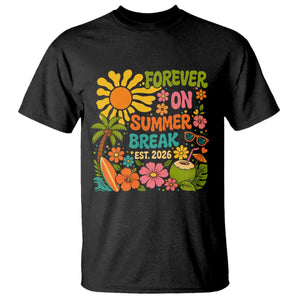 Retired Teacher Gift T Shirt Forever On Summer Break Retirement 2026 Vintage Flower Graphic TS10 Black Print Your Wear