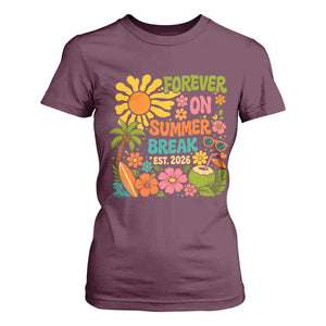 Retired Teacher Gift T Shirt For Women Forever On Summer Break Retirement 2026 Vintage Flower Graphic TS10 Maroon Print Your Wear