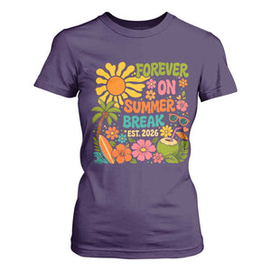 Retired Teacher Gift T Shirt For Women Forever On Summer Break Retirement 2026 Vintage Flower Graphic TS10 Purple Print Your Wear
