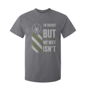 Im Friendly But My Wife Isnt Funny Husband T Shirt For Kid Vintage American Flag