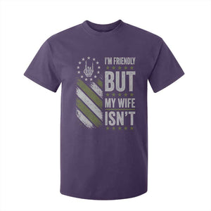 Im Friendly But My Wife Isnt Funny Husband T Shirt For Kid Vintage American Flag