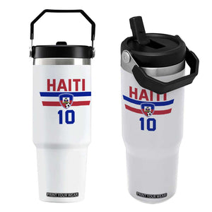 Haiti Haitian Flag Flip Straw Tumbler Proud Haitienne Cheer Country Favorite Spirit Game Caribbean Souvenir