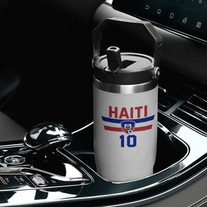 Haiti Haitian Flag Flip Straw Tumbler Proud Haitienne Cheer Country Favorite Spirit Game Caribbean Souvenir