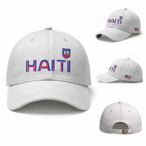 Haiti Flag Crest Baseball Cap Haitian Pride National Heritage Patriotic Graphic