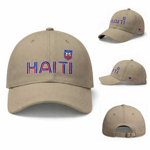 Haiti Flag Crest Baseball Cap Haitian Pride National Heritage Patriotic Graphic