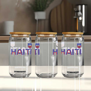 Haiti Flag Crest Glass Can Haitian Pride National Heritage Patriotic Graphic