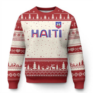 Haiti Flag Crest Ugly Christmas Sweater Haitian Pride National Heritage Patriotic Graphic